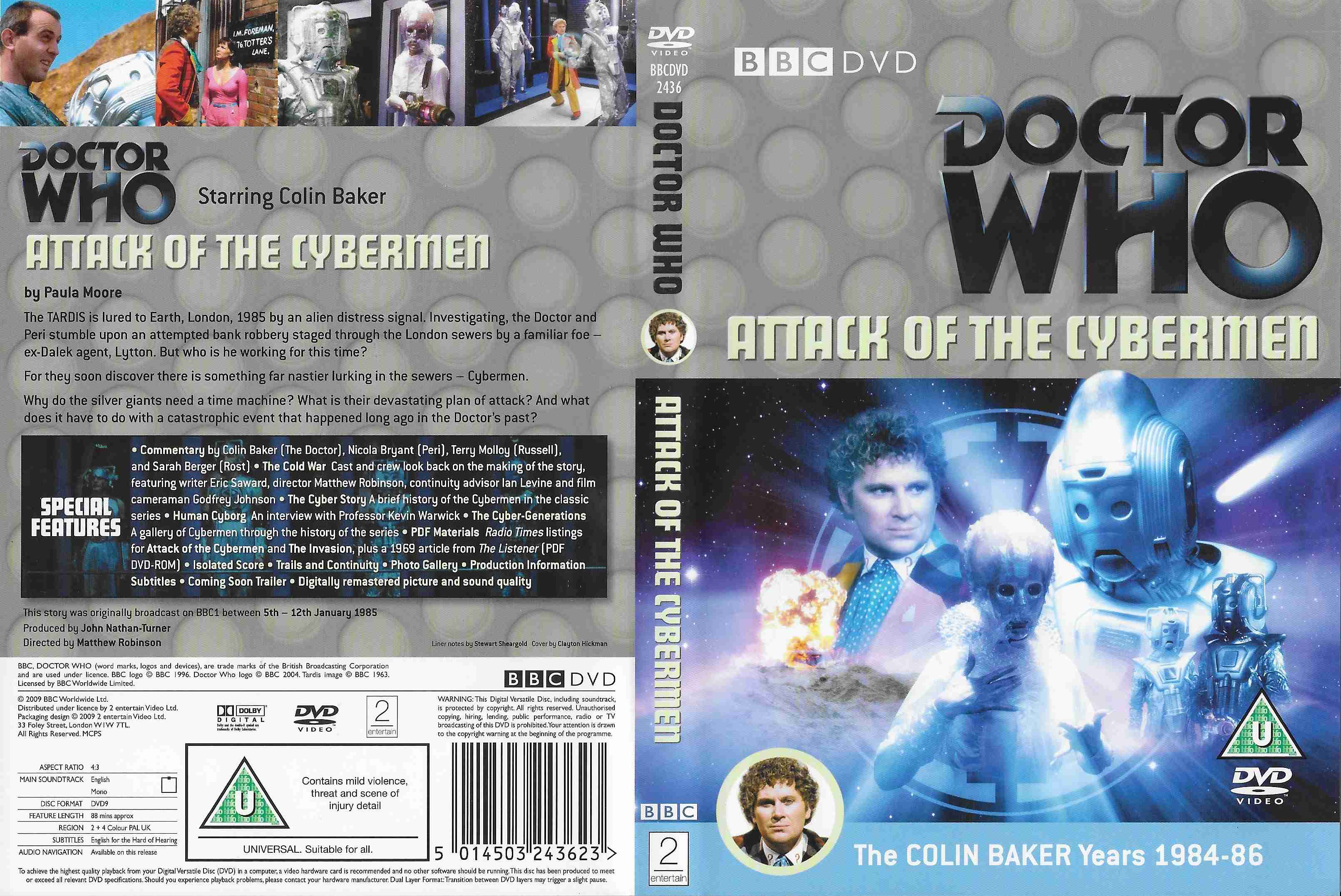 Picture of BBCDVD 2436 Doctor Who - Attack of the Cybermen by artist Paula Moore from the BBC records and Tapes library